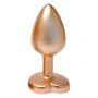 Korek analny aluminiowy złoty matowy z serduszkiem Dream Toys mały - 4