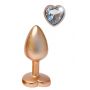 Korek analny aluminiowy złoty matowy z serduszkiem Dream Toys mały - 2