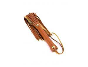 Bicz flogger Blaze Elite koniakowy skóra PU 30 cm Dream Toys