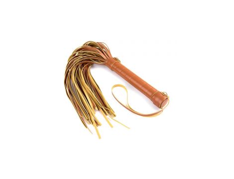 Bicz flogger Blaze Elite koniakowy skóra PU 30 cm Dream Toys - 2