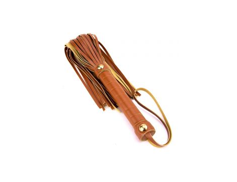 Bicz flogger Blaze Elite koniakowy skóra PU 30 cm Dream Toys