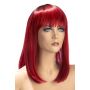 Peruka długa błyszcząca ciemnoczerwona Elvira World Wigs z grzywką - 2