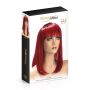 Peruka długa błyszcząca ciemnoczerwona Elvira World Wigs z grzywką - 3