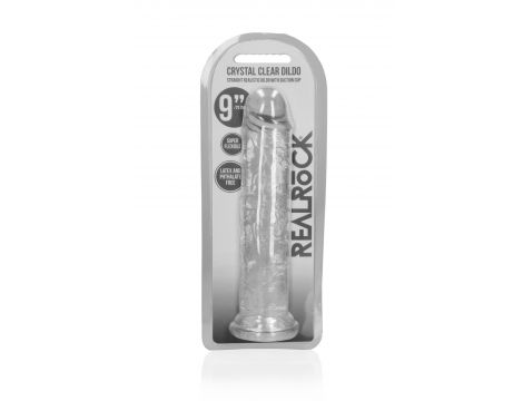 Dildo żelowe RealRock przezroczyste z przyssawką 23 cm - 2
