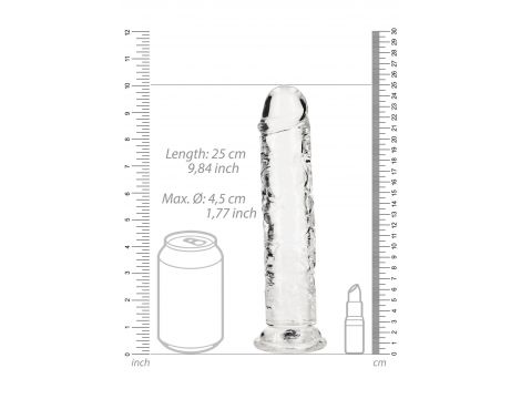 Dildo żelowe RealRock przezroczyste z przyssawką 23 cm - 6