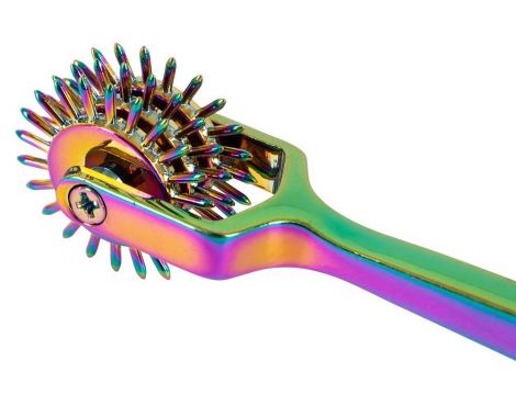 Wiatraczek BDSM potrójny tęczowy metalowy fetish Collection 18,5 cm - 3
