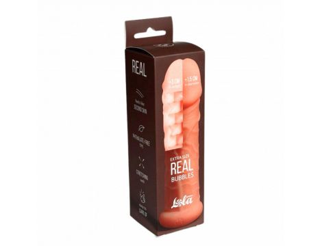 Przedłużka na penisa Real Extra Size bąbelkowa 15,5 cm - 5