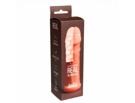 Przedłużka na penisa Real Extra Sense Bubbles TPE 13.5 cm