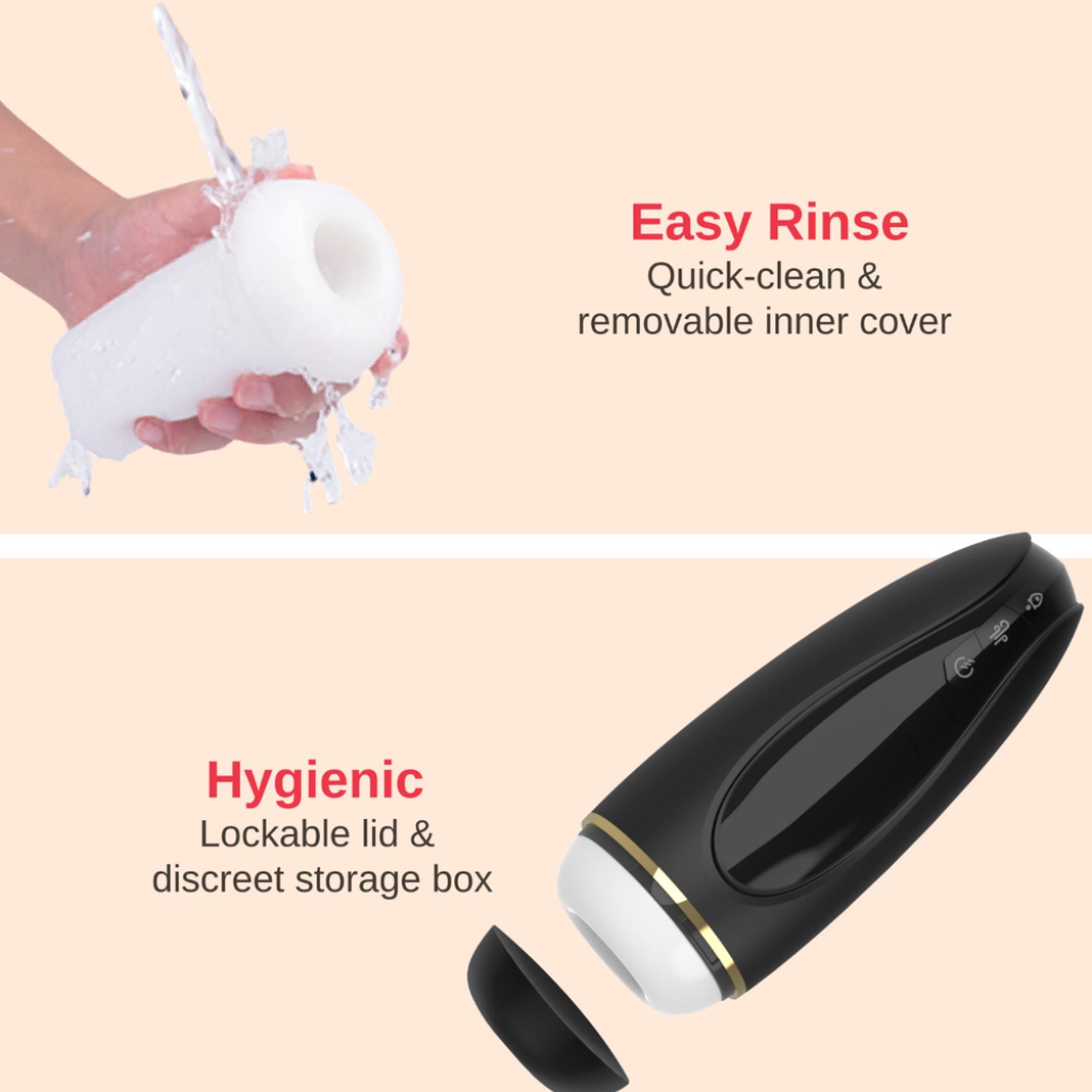 masturbator - nappex™ branco black - premium mastubators (10 languages