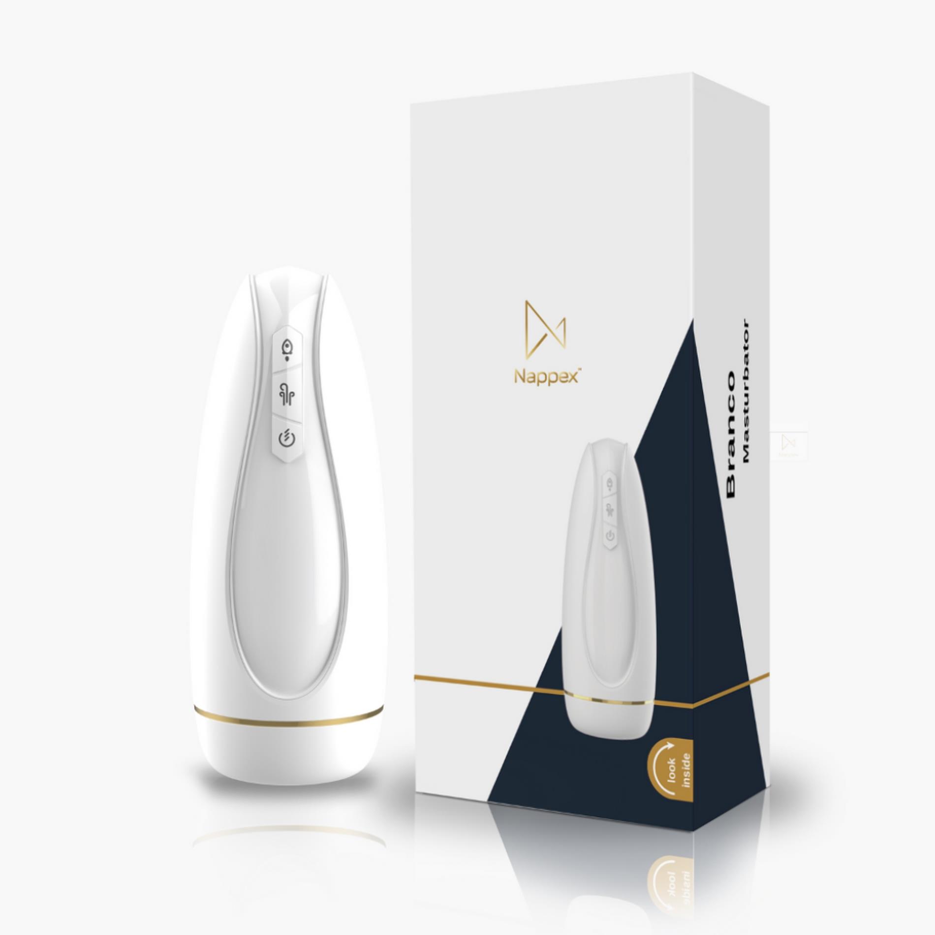 masturbator - nappex™ branco white - premium mastubators (10 languages)
