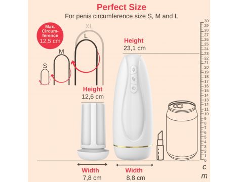 Masturbator z ssaniem i wibracją Nappex Branco biały USB - 8