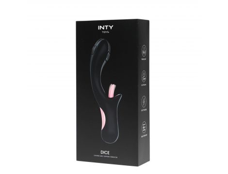 Silikonowy wibrator Dice z lizaniem i stukaniem INTY Toys USB - 3