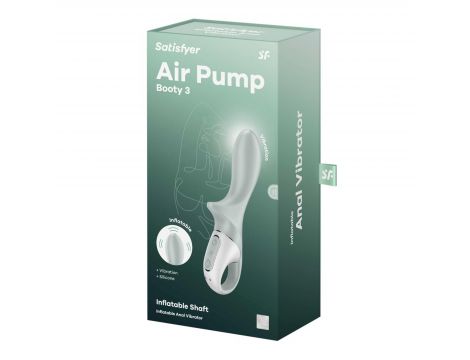 Wibrator analny nadmuchiwany Satisfyer Air Pump Booty 3 szarozielony USB