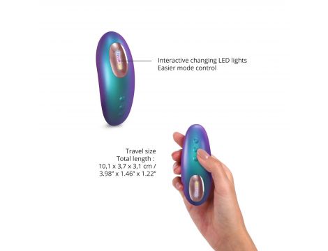 Mini wibrator silikonowy Dreamer Love to Love turkusowy tęczowy USB 10 cm - 2