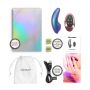 Mini wibrator silikonowy Dreamer Love to Love turkusowy tęczowy USB 10 cm - 6