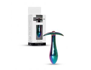 Stalowy korek analny z czerwonym diamencikiem HeavyFun S 8 cm