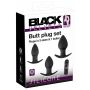 Zestaw plugów analnych wibrujących Black Velvets silikonowy USB 3 sztuki - 2