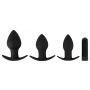 Zestaw plugów analnych wibrujących Black Velvets silikonowy USB 3 sztuki - 3