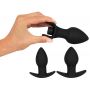 Zestaw plugów analnych wibrujących Black Velvets silikonowy USB 3 sztuki - 7