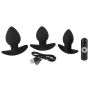 Zestaw plugów analnych wibrujących Black Velvets silikonowy USB 3 sztuki - 9