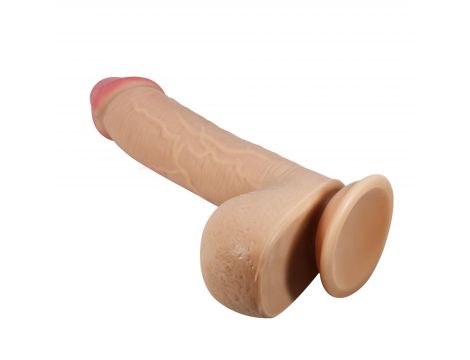 Dildo realistyczne Baile z przesuwaną skórą cieliste 23 cm przyssawka - 4