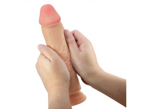 Dildo realistyczne Baile z przesuwaną skórą cieliste 23 cm przyssawka - 6