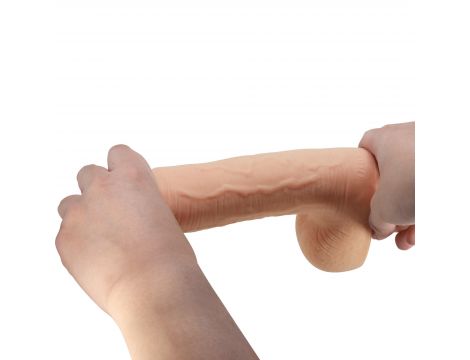 Dildo realistyczne Baile z przesuwaną skórą cieliste 23 cm przyssawka - 7