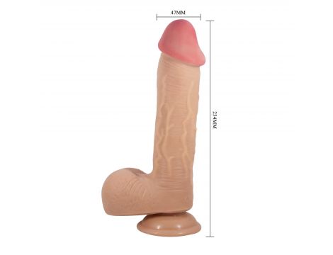 Dildo realistyczne Baile z przesuwaną skórą cieliste 23 cm przyssawka - 11