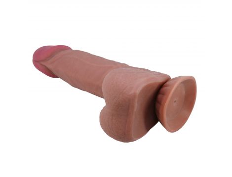 Dildo realistyczne Baile z przesuwaną skórą giętkie 22 cm przyssawka - 5