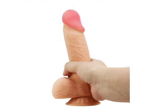 Dildo realistyczne Baile cieliste 21 cm z przesuwającą się skórą - 5