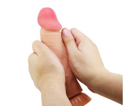 Dildo realistyczne Baile cieliste 21 cm z przesuwającą się skórą - 7