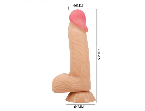 Dildo realistyczne Baile cieliste 21 cm z przesuwającą się skórą - 8