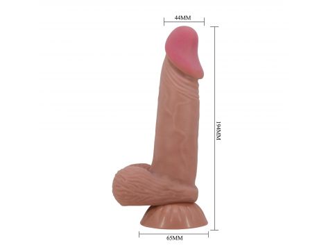 Dildo realistyczne Baile Sliding Skin 21 cm przyssawkowe giętkie TPR - 10