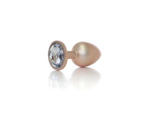 Korek analny ze stali nierdzewnej złoty z diamencikiem 9 cm HeavyFun