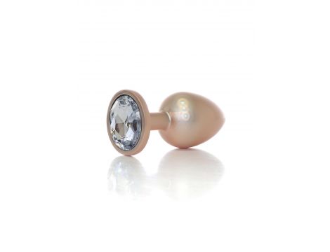 Korek analny ze stali nierdzewnej złoty z diamencikiem 9 cm HeavyFun