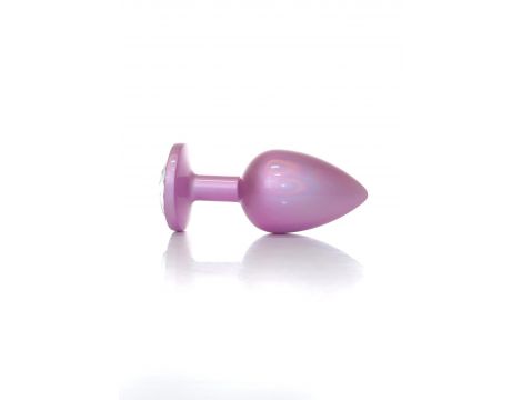 Stalowy korek analny z diamentem różowy HeavyFun 9 cm - 2