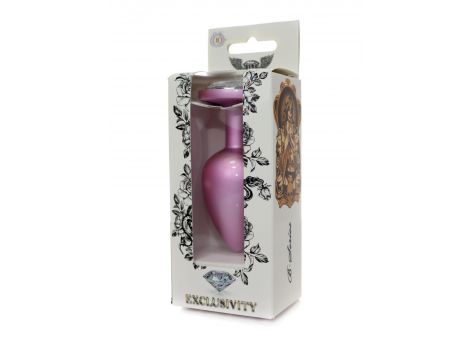 Stalowy korek analny z diamentem różowy HeavyFun 9 cm - 7