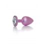 Stalowy korek analny z diamentem różowy HeavyFun 9 cm - 2