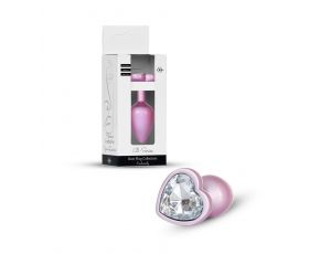 Biżuteryjny korek analny HeavyFun różowy z diamentem 7 cm