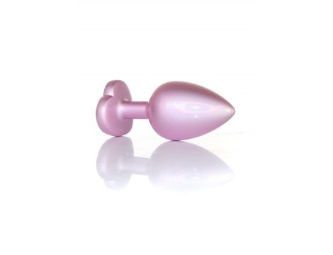 Biżuteria analna stalowa z diamencikiem różowym 9 cm