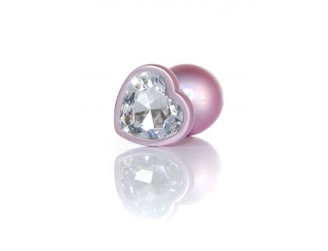 Biżuteria analna stalowa z diamencikiem różowym 9 cm - 3