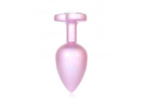 Biżuteria analna stalowa z diamencikiem różowym 9 cm - 4