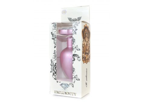 Biżuteria analna stalowa z diamencikiem różowym 9 cm - 6