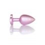 Biżuteria analna stalowa z diamencikiem różowym 9 cm - 3