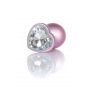 Biżuteria analna stalowa z diamencikiem różowym 9 cm - 4