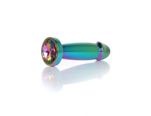 Stalowy korek analny penis z diamentem HeavyFun 10 cm