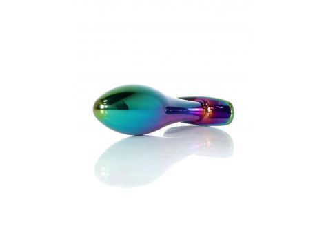 Korek analny stalowy z diamencikiem różowy M HeavyFun 9 cm - 3