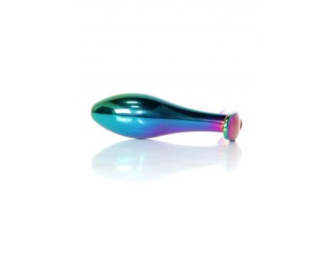 Korek analny stalowy z diamencikiem różowy M HeavyFun 9 cm - 4