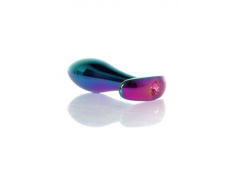 Korek analny stalowy z diamencikiem różowy M HeavyFun 9 cm - 5