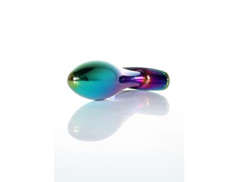 Korek analny stalowy z diamencikiem różowy M HeavyFun 9 cm - 6